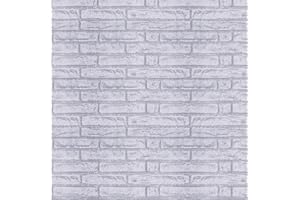 JOLIHOME Papier Peint Brique Blanc Papier Adhesif Effet Briques Vintage Papiers Peints Decoratifs Autocollant pour Cuisine Chambre Salon Mural 44x1000cm