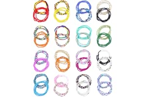 Kakonia 32 pièces Perles de Taille pour Les Femmes Ventre Africain Perles de Taille élastique Bijoux de Corps colorés pour Les Femmes Bikini