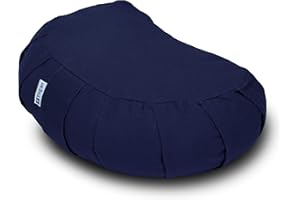 Yogan Crescent Yoga Cushion/Meditation Cushion | Natural Buckwheat Hulls Filling | Outer Cover (Could be Removed and Washed) - Made of 100% Organic Cotton