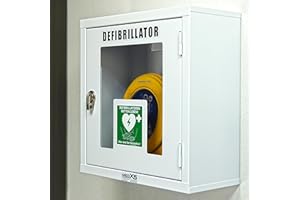 MEDX5 Erste Hilfe Defibrillator (AED) HeartSine SAM 360P, mit automatischer Schockauslösung für Laien und Profis, inkl. Metallwandkasten ohne Alarm