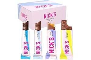 N!CK'S NICKS Chocolate Mix Box, Keto Snack Bars No Added Sugar Gluten Free Candy Low carb Sweets (12 x Chocolates)