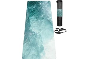 LaiEr Yogamatte, rutschfeste, umweltfreundliche Trainingsmatte mit Tragegurt, dicke Übungs- und Trainingsmatte für Yoga, Pilates und Fitness (183 cm x 61 cm x 6 mm)