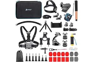 A ARTMAN Artman Action Camera Accessories Kit 60-In-1 for Hero 13 12 11 10 9 Insta360 X5 X4 X3 X2 GO3S DJI OSMO Action 6 5pro 4 Osmo 360 SJCAM DBPOWER AKASO VicTsing APEMAN WiMiUS QUMOX Lightdow Sony Sports DV
