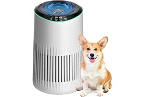 MERONTE Luftreiniger für Schlafzimmer Zuhause, Luftreiniger Allergiker für Schlafzimmer Büro Raucherzimmer, Air Purifier, Weiß, 1 Pack+3 Modi