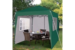 mcc direct Carpa plegable impermeable de 2 x 2 m, con capa protectora plateada, 4 paredes laterales WS (verde)