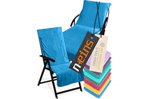 ‎NPLUSEINS npluseins Schonbezug für Gartenliege oder Gartenstuhl - Frottee 1593.2317, Stuhl 60 x 130 cm, blau