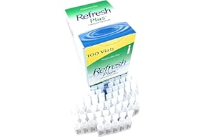 REFRESH! Allergan Refresh Plus Lubricant Eye Drops Single-Use Vials, Clear, (100 Count (Pack of 1))