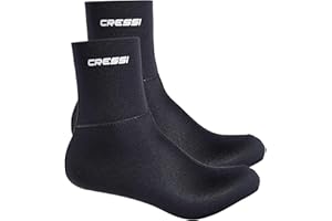 Cressi Black Neoprene Socks Resilient - Calzari per Immersione in Neoprene Ultra Stretch Nero da 3 o 5 mm, Unisex Adulti