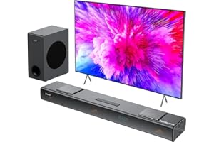 Hiwill Dolby Atmos 3.1.2CH Sound Bars for TV, Surround Sound System, 2 Up-firing & 2 Side-firing Home Theater Speaker, Deep Bass, 400W Peak Power, Soundbar with Subwoofer, eARC/ARC/OPT/BT, Nimbus A312