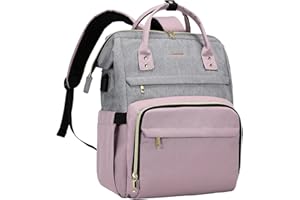 LOVEVOOK Zaino Porta PC Donna, Zaino per PC Portatile 17 Pollici, Zaino Laptop Donna, Zaino Donna Grigio e Viola