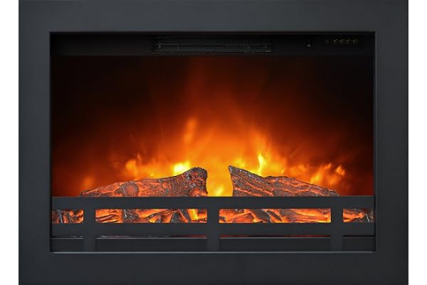 Rubyfires Insert pour cheminée électrique Flandria Puissance 0 – 900 – 1800 W avec commandes avant incassables en plaques de plâtre ou à associer aux cadres Ruby Fires
