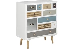 AC Design Furniture Suwen Cajonera, Al.: 81 x An.: 70 x Prof.: 32 cm, Multicolor, Madera, 1 pz