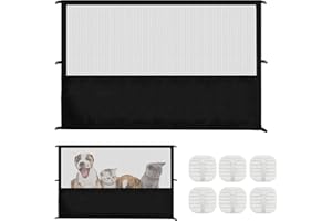 XIRUIUBAO Cancelletto Cani,Cancelletto per Cani da Interno,Barriera per Cani,Barriera per Cani da Interno Portatile,Cancelletto per Gatti,Cancelletto per Scale per Porte,Corridoio (110 * 80 Cm,Nero)