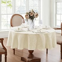 Elrene Home Fashions Herbstblätter Tischdecke – 178 Cm Rund, Bedruckt Mit Laubmotiven, 100% Polyester, Pflegeleicht
