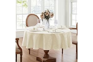 Elrene Obrus adamaszkowy, poliester, kość słoniowa, okrągły 177 cm