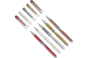 MITSUBISHI PENCIL 5 Stück Gelroller uni-ball® SIGNO UM 153, Schreibfarbe: Metallic Edition (metallic rot, silber, gold, bronze und weiß)