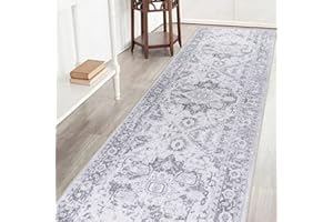 Famibay Alfombra antideslizante para pasillos, 240 cm, alfombra extra larga, lavable, color gris, para pasillo, entrada, sala de estar, dormitorio, cuarto de lavado