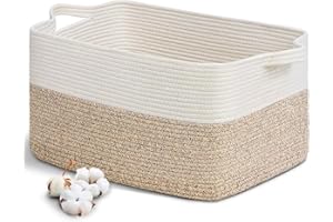 BUOAZR Cesto Ropa Sucia Trenzado de Algodón, 63L Cesto Colada con Asa, D55 x H30 CM Plegable Cestas de Lavandería, Cesta de Almacenamiento Grande, para Lavadero Habitación Infantil Salon Bañ