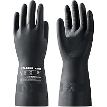 LANON Heavy-Duty PVC Chemical Resistant Gloves - Blue XL Acid, Alkali & Oil Protection With Non-Slip Grip