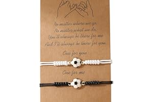 HEVIBK Bracelet de football réglable à breloques en corde tressée pour enfants, garçons et filles