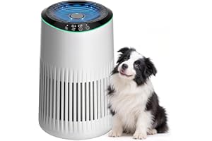 Operan Luftreiniger Allergiker für Zuhause Schlafzimmer Büro, HEPA Luftfilter Raucherzimmer für Rauch Haustier Schuppen Gerüche bis zu 0,3 µm, Schlafmodus Blaues Umgebungslicht mit Duftschwamm, White