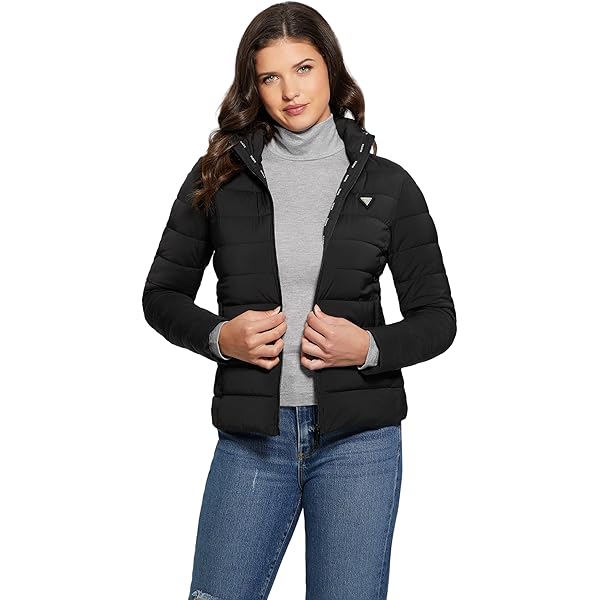 Guess NEW VONA LOGO JACKET - Jas - jet black/multi/zwart