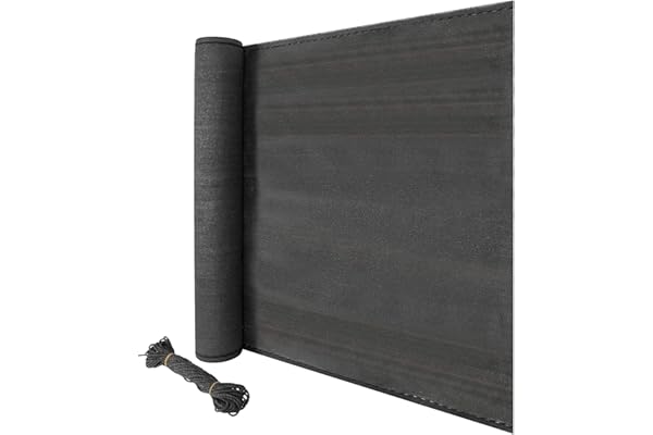 Laneetal Brise Vue 150 g/m² Anthracite Pare-Soleil pour Balcon, Jardin Protection Contre Le Vent avec Cordon de Fixation 1,5x15m