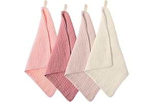 Qianyu 4 paños suaves para la cara, toallitas desmaquillantes muselinas, toallas faciales absorbentes, limpieza diaria, viajes, para mujeres y hombres