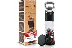 wortek Abrebotellas con recipiente collector - abridor cerveza regalo gadgets originales abridor de botellas utensilios de cocina camper furgoneta accesorios camping - regalos originales para hombre