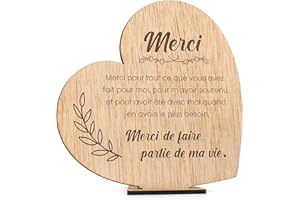 CONTRAXT Carte de remerciement en bois. Cadeaux pour remercier des amis spéciaux Cadeaux originaux d'anniversaire adieu homme femme (Merci)