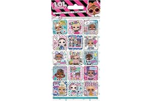 Paper Projects-01.70.06.165 L.O.L L.O.L. Present Surprise-Adesivi Scintillanti, con Licenza Ufficiale, riutilizzabili su superfici Non porose, Colore Bianco, 19.5cm x 9.5cm, 01.70.06.165