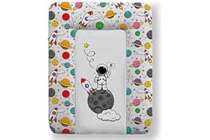 Kikido Cambiador Bebe 50x70 - Astronauta - Edición Limitada - Colchoneta Cambiador Bebé Impermeable, Suave y Portátil - Colchón Cambiadores para Cómodas, Mesas y Viajes - Universal 70x50