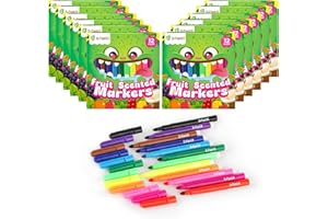 ‎D-FANTIX D-FantiX 12 Boxen Filzstifte für Kinder & Kleinkinder, 144-Teiliges Fruchtige Abwaschbare Marker mit runder Spitze, Faserstifte schulbedarf