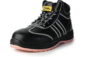 Black Hammer Safety Boots Lightweight Womens Composite Toe Cap With Midsole Protection Metal Free Non Slip Breathable S3 SRC Flo