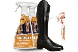 EMMA Jabón para sillas de Montar I Spray para el Cuidado del Cuero I Grasa incolora I Bálsamo I Limpiador I Cuidado del Calzado de la Silla de Montar I Cuidado de Las herraduras del Caballo 2 * 500m