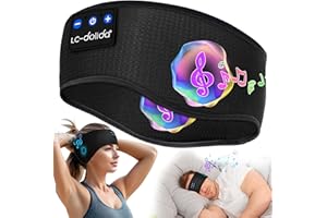 LC-dolida Bandeau Écouteurs de Sommeil Bluetooth V5.4, Casque Audio sans Fil, Casque de Sommeil 15 Heures de Lecture, Bandeau de Sommeil Léger avec Stéréo HiFi