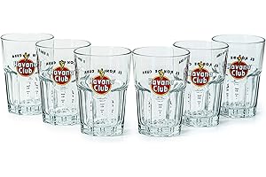 Havana Club Lot de 6 gobelets en verre Motif rhum