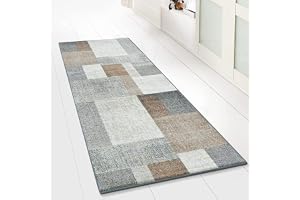 Floordirekt matta löpare Lucano 80 x 150 cm, brun – modern golvmatta för hall, kök, sovrum – metervara – halkfri, robust och
