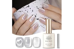 Born Pretty Esmaltes Ojo de Gato Semipermanentes para Uñas Auroras Blancas Luz de luna Pintauñas Semipermanentes Cat Magnético Eye Gel Polish
