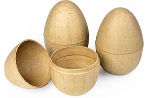 EXACLAIR 3Stk. Pappmaché Eier teilbar 13cm hoch ø8,8cm Decopatch Serviettentechnik Ostern