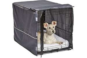 New World Pet Products modelo BCVR-30GY Funda para jaula de perro, funda de privacidad para jaulas MidWest, apta para lavadora y secadora, diseño en color gris claro
