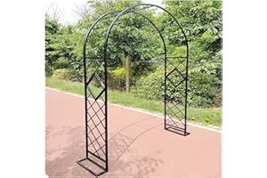 ENLLY Schwer Rosenbogen Verzinkt Gartenbogen Metall Stabil Torbogen Für Kletterpflanzen Freistehend Pflanzen Rankhilfe Rankgitter Rosengestell Rankbogen 140x230cm 240x230cm 280x230cm ( Color : Schwarz , Siz