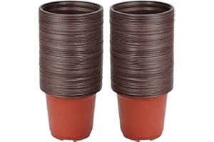 NETUME Macetas de plástico, 100 macetas ligeras para esquejes de plántulas, macetas pequeñas flexibles para vivero, bandejas de semillas con agujeros de drenaje para invernaderos interiores y