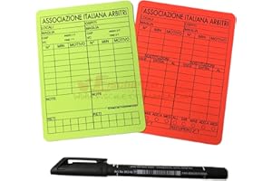 Fischiettomania Cartellini Arbitro riscrivibili 12x9 cm per Calcio a 11 (a 7 sostituzioni) + Pennarello