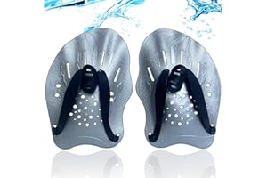 UBRAVE Hand Paddles for Swimming, Swimming Hand Paddles for Adult and Junior, Swim Paddles with Adjustable Straps, Equipment and Kit for Training aid in Pool, for Novice and Professional Use - Unisex