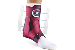 Fitomo Tobillera para Esguince, Tobillera Deportiva Hombre Mujer Estabilizadora de Tobillo con Refuerzo Lateral Extraíble, Adjustable para Ambos Pies, Apto para llevar con Zapato, 1 Unidad