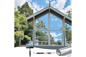‎FENSFOLIE Fensfolie Sonnenschutzfolie Fenster innen oder außen Silber, UV-Schutz Spiegelfolie, Ohne Rückstände Thermofolie Fenster Gegen Hitze, Sichtschutz Fensterfolie Hitzfolie (75X400cm)