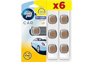 Ambi Pur Profumatore Auto, 6 Deodoranti Auto, Fragranza Anti -Tabacco, Elimina Odori, Facile da Agganciare, Fino a 30 Giorni di Profumo per Deodorante, Usa e Getta