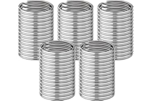 Ruesious 80 Pezzi 25mm Anelli Portachiavi,nichelato placcato durevole,circolare anelli per portachiavi,Portachiavi in Metallo per Auto Chiavi domestiche Organizzazione,arti e Mestieri,Cordini...