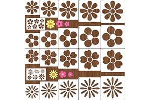 AIYORSE 22PCS Large Flower Stencils for Painting, Reusable Cherry Blossom Daisy Art Drawing Templates for DIY Crafts, Plastic Wild Flower Paint Stencil for Drawing on Wood Wall Fence Furniture Crafts Canvas